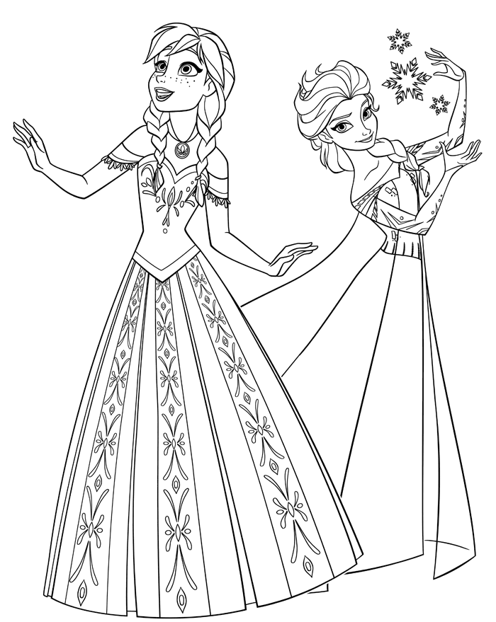 disney movie princesses "frozen" printable coloring pages, printable coloring