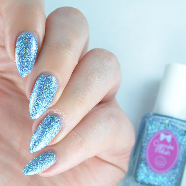 blue holographic nail polish