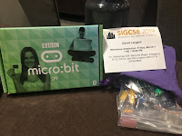 Micro:bit box and SIGCSE name tag