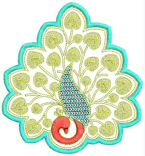 swaar geborduurde Peacock Patch