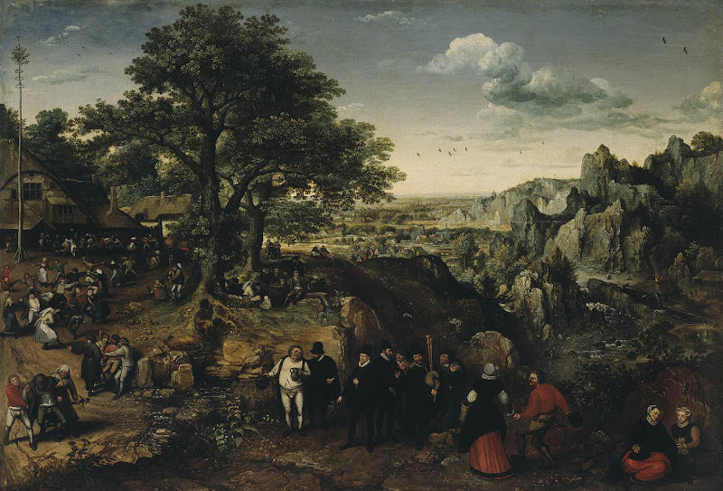 Landscape with a Rural Festival (Oil on Canvas, Hermitage Museum, 1588-1592 - Landscape) by Lucas van Valckenborch