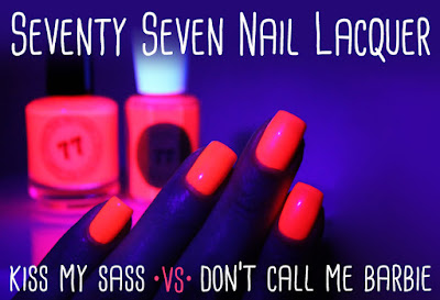 Seventy Seven Nail Lacquer Kiss My Sass vs Don't Call Me Barbie