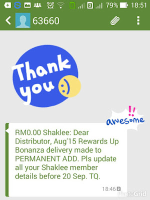 ganjaran dari shaklee