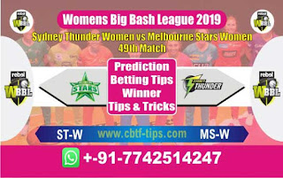 Who will win Today WBBL 2019, 49th Match Star vs Thunder - Cricfrog