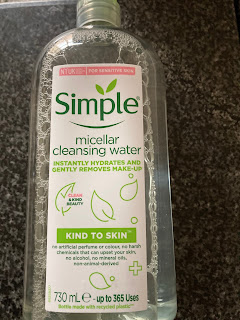 Bottle of Simple Kind to Skin Micellar Cleansing Water