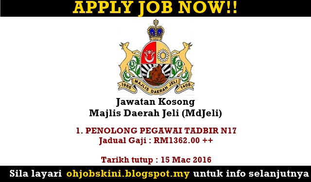 Jawatan Kosong Majlis Daerah Jeli (MdJeli)