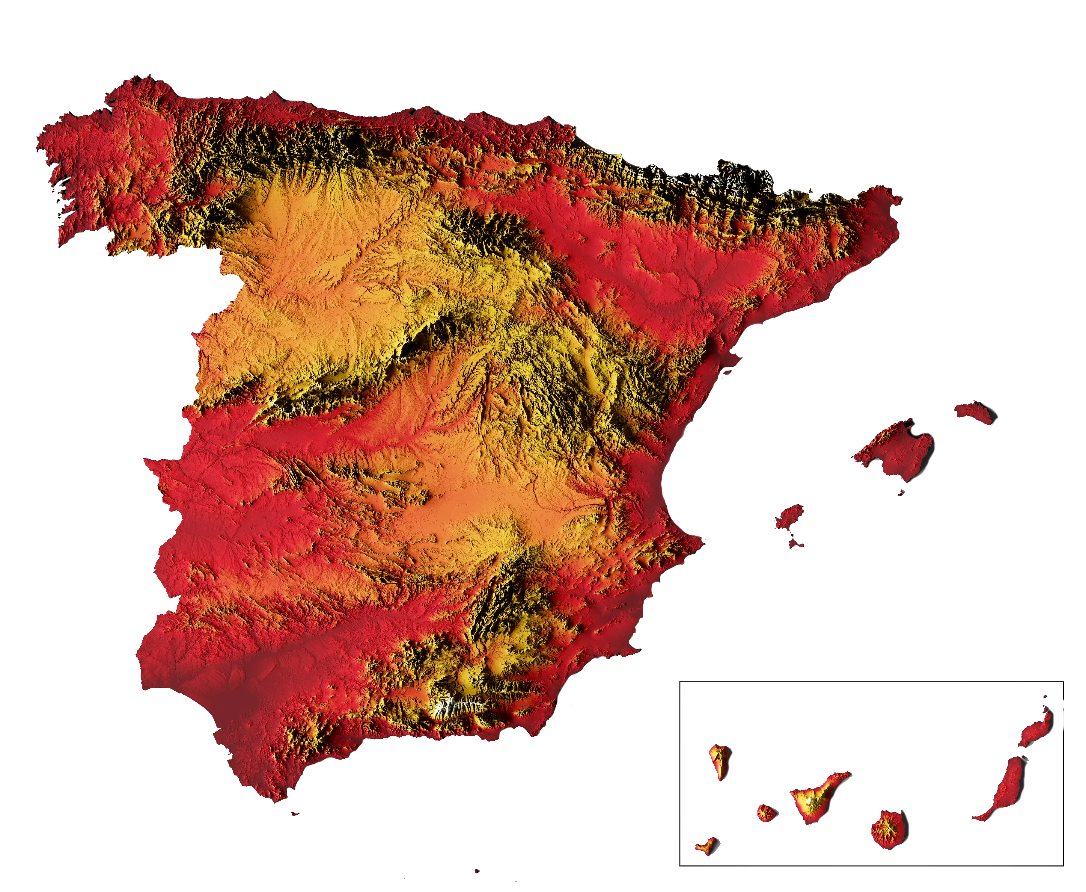 Spain Relief Map