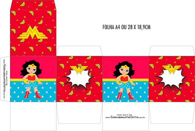 Wonder Woman Party Free Printable Boxes. 