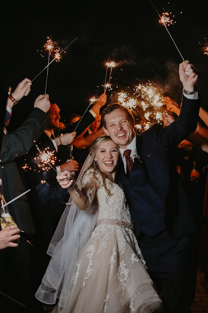 fort myers wedding sparkler exit