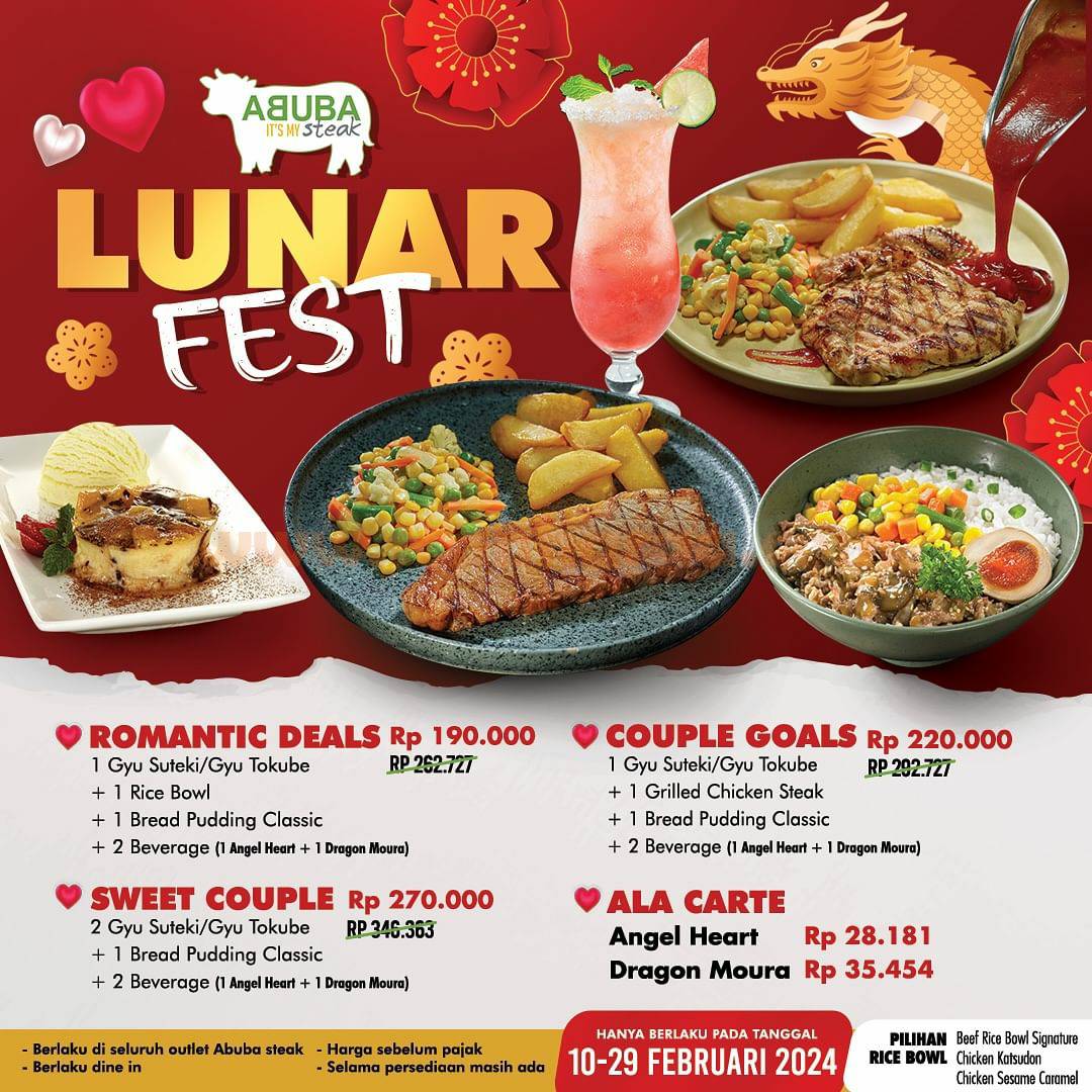 Promo ABUBA STEAK LUNAR FEST – Paket Spesial IMLEK & VALENTINE