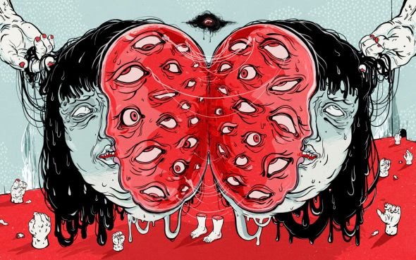 Elif Varol Ergen ilustrações bizarras surreais grotescas violência crianças abuso sangue monstros