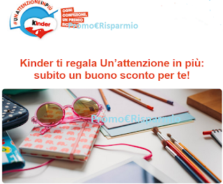 Logo Un'Attenzione in Più da Kinder: un buono sconto per te