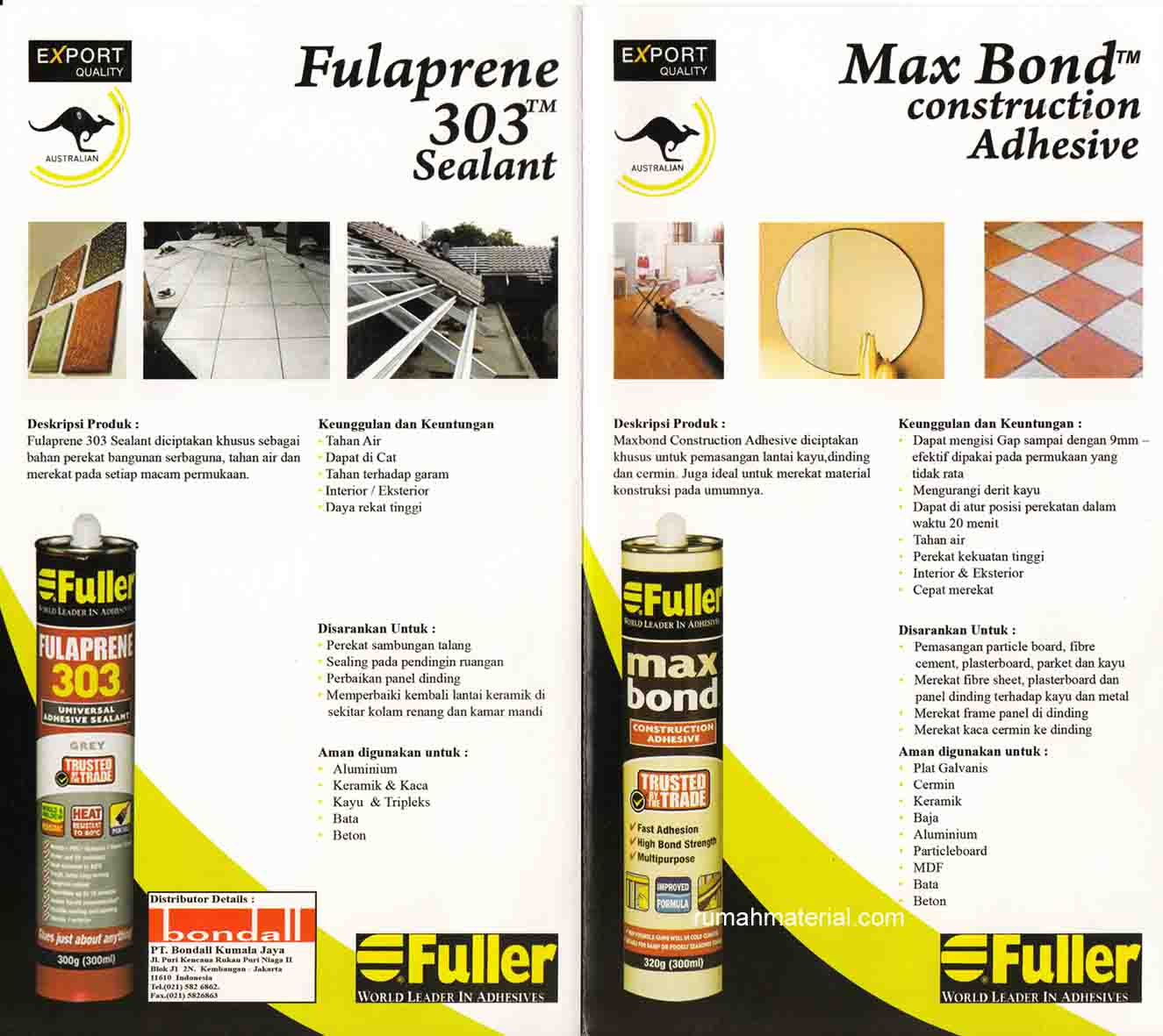 4 Produk FULLER World Leader In Adhesive Rumah Material