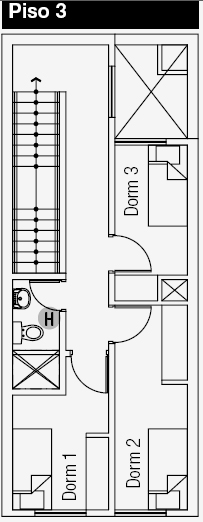 PLANOS DE VIVIENDA DE 3 NIVELES EN 51.98M2 DE TERRENO by planosdecasas.blogspot.com