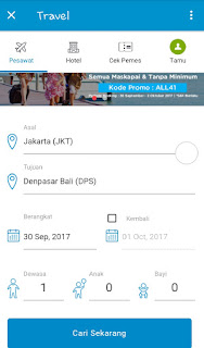 Fitur travel pada aplikasi BBM android 