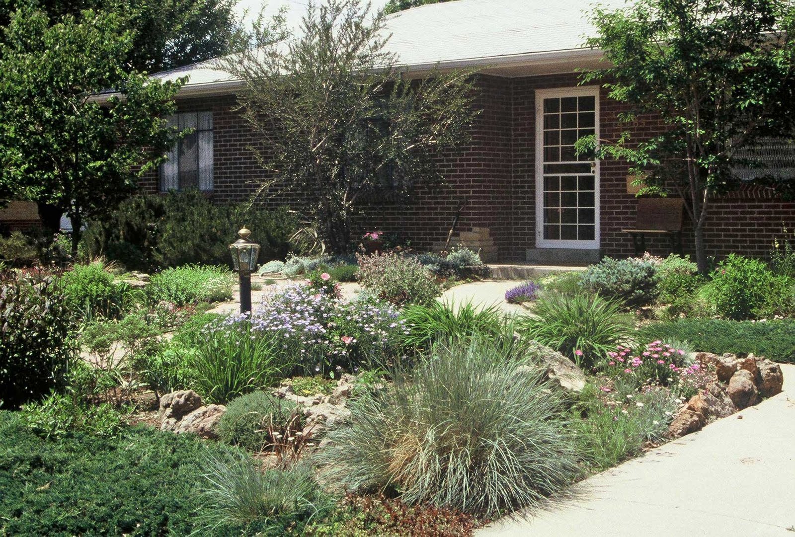 shallow front yard is given more depth with added paths and ...