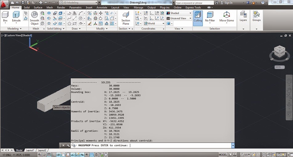 AutoCAD Tutorial MENGHITUNG VOLUME OBJEK SOLID DI AUTOCAD