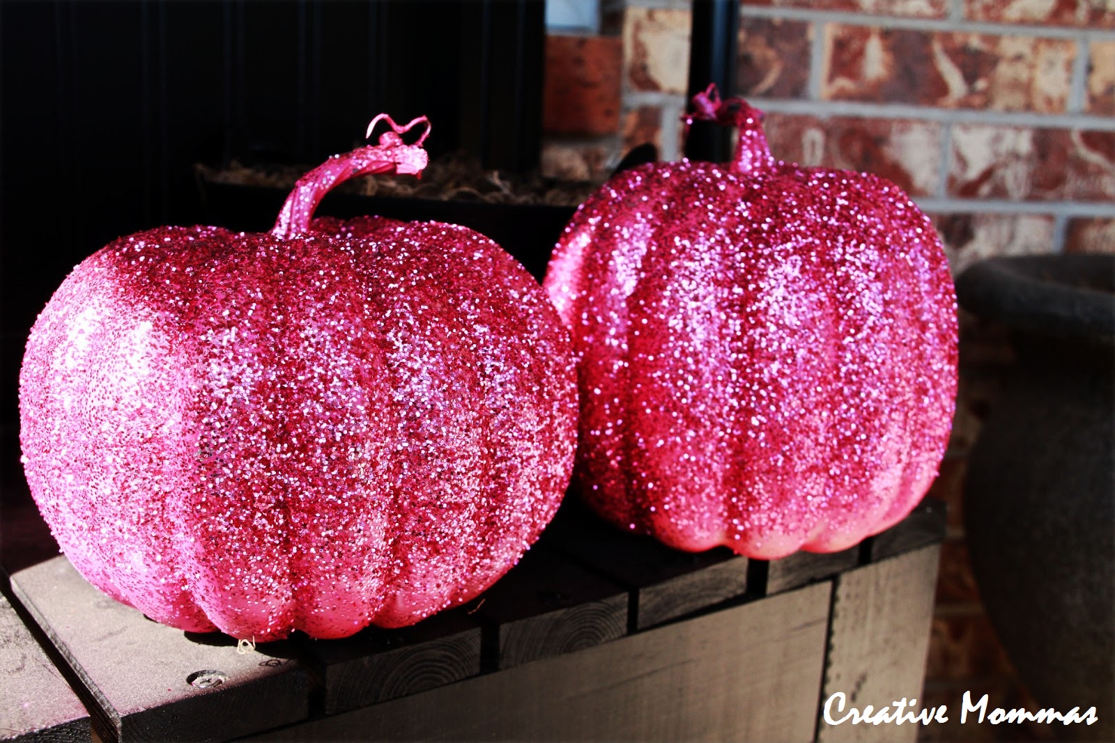 Creative Mommas Halloween  Decorations  Glittered Pumpkins