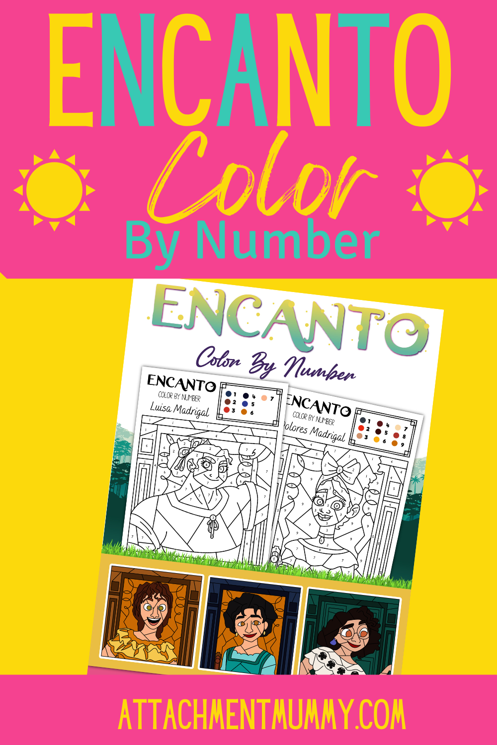 Disney Encanto French Adult Colouring Book French Color by Number
