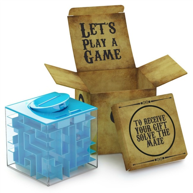 Money maze puzzle box. Unique Christmas Gifts Under £30 for men, women, teenagers, tweens, boys, girls, kids.