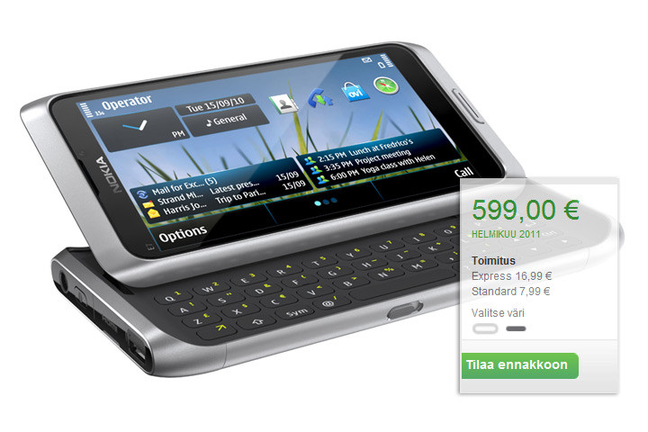 Nokia E7 Smartphone Goes for Pre-Order in Finland