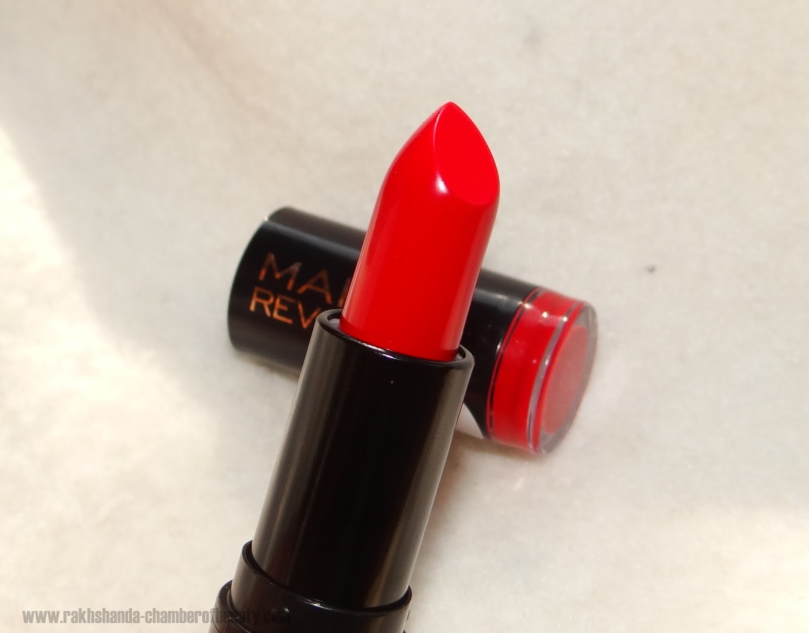 Makeup Revolution Amazing Lipstick in Atomic Ruby - Review & Swatches