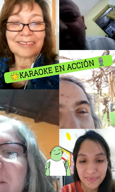 COLLAGE DE FOTOS DE ALUMNOS CANTANDO