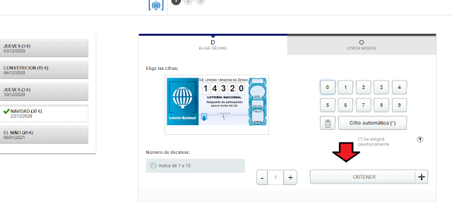 elegir numero que queremos para la loteria de navidad