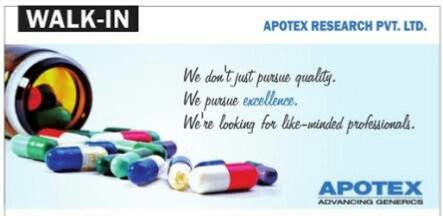 Apotex | Hiring for Mpharm Freshers for R&D | Bangalore | Send CV