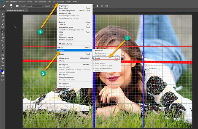 griglia su photoshop