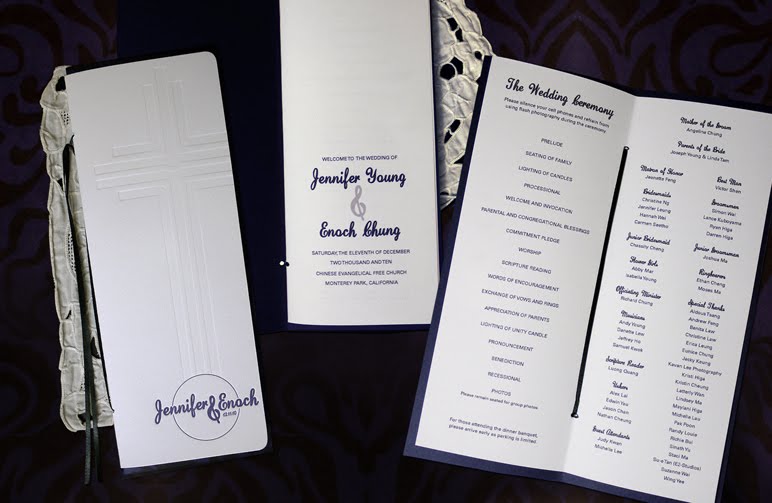 I designed these wedding programs for them The wedding was held in a church
