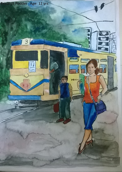 Painting by child artist Priyanjit Podder ( part of Children's Art Exhibition on www.indiaart.com)