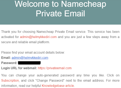 email dari namecheap gratis