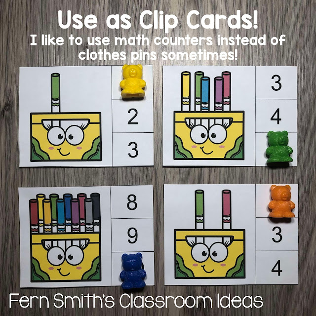 Click Here to Download This Back to School Counting Clip Cards and Worksheets For Your Classroom Today!