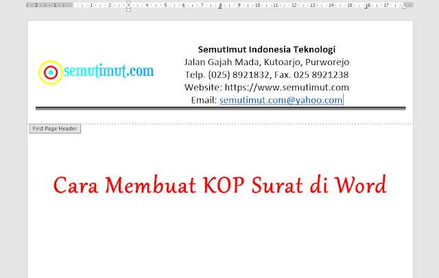 cara membuat kop surat di microsoft word