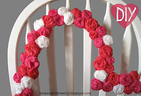how to make a crepe paper rose covered heart frame - valentines day craft tutorial
