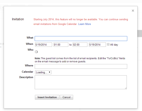 Gmail akan hapus fitur Calendar Invitation