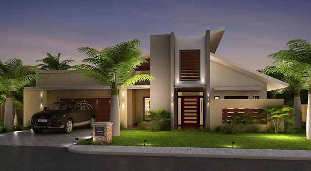 Desain rumah mewah minimalis modern 2 lantai