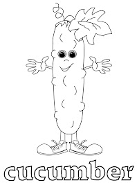 English vegetables coloring pages - cucumber