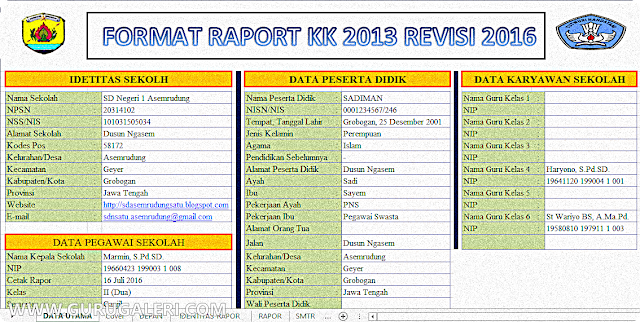 Aplikasi Raport SD Kurikulum 2013