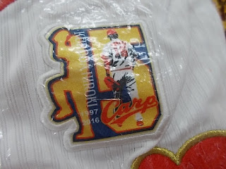 未使用品のカープ黒田選手レプリカユニフォームの記念刺繍です。