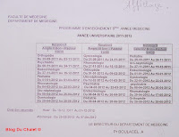 Programme de la 5eme année (2011/2012)