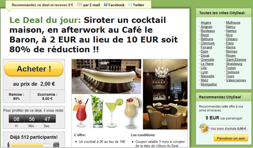 city deal achats groupés paris discount