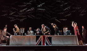 Owen Wingrave -  British Youth Opera at the Peacock Theatre. The Dinner Scene. Photo: Clive Barda/ArenaPAL