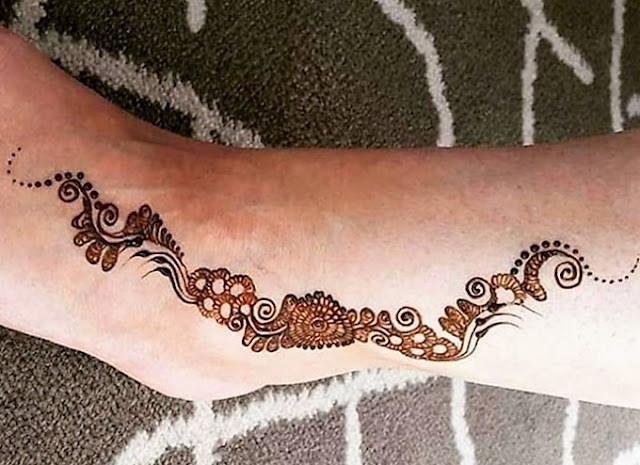 Best Mehndi Design for Leg. Easiest Foot Mehndi design