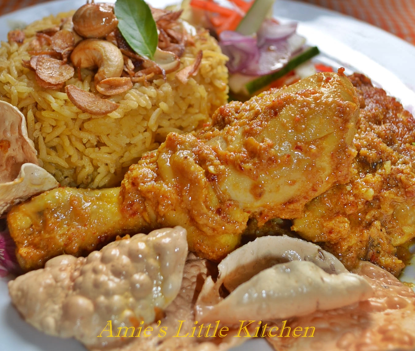 AMIE'S LITTLE KITCHEN: Nasi Minyak, Rendang Ayam & Acar Mentah