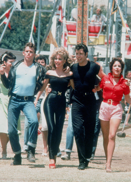 1978. Jeff Conaway, Olivia Newton-John, John Travolta and Stockard Channing in Grease