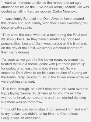 Dani ALves statement on his alleged fight with Bonucci at Juventus