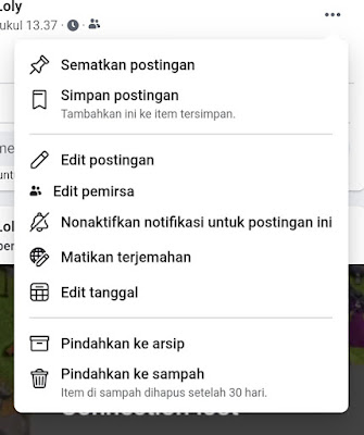 Setting tanggal posting Facebook