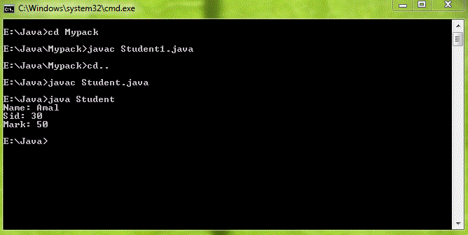 Java program using packages Package program in Java